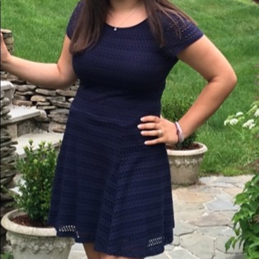 Navy blue dress.